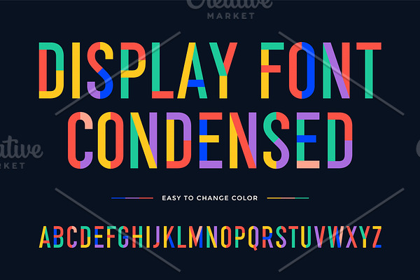Colorful alphabet and font