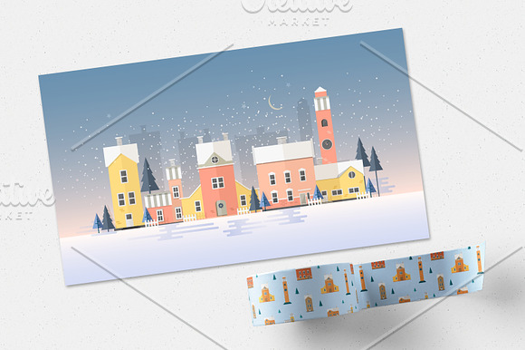 City in winter in Illustrations - product preview 6
