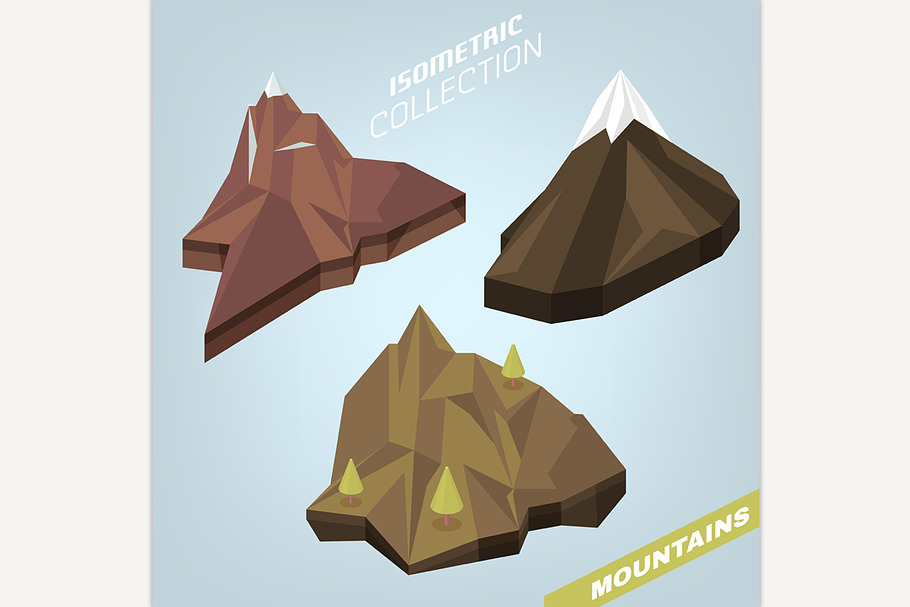 3D Isometric Mountains in Illustrations - product preview 8