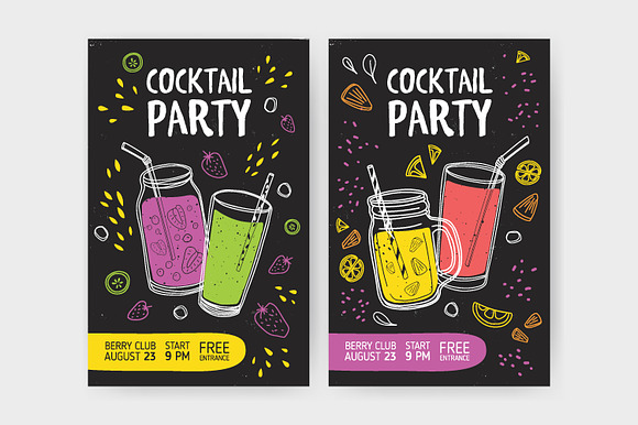 Smoothies in glasses, bottles, jars in Illustrations - product preview 10