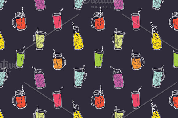 Smoothies in glasses, bottles, jars in Illustrations - product preview 11