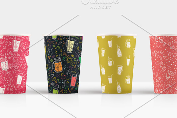 Smoothies in glasses, bottles, jars in Illustrations - product preview 19