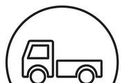 Truck stroke icon, logo illustration