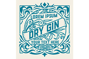 Vintage label and gin liquor design