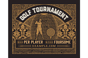 Golf tournament template. Vintage