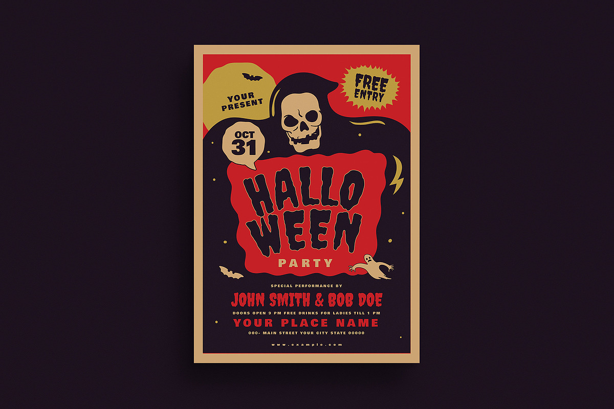 Retro Old Halloween Event Flyer in Flyer Templates - product preview 8
