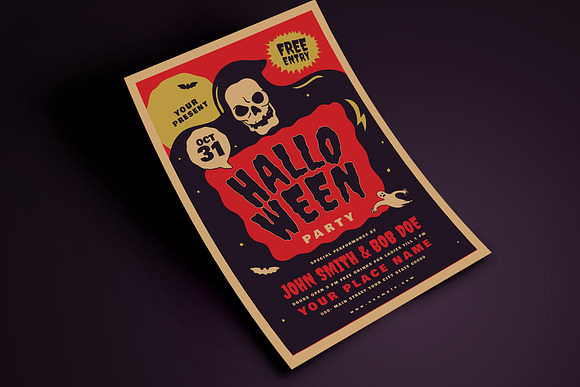 Retro Old Halloween Event Flyer in Flyer Templates - product preview 2