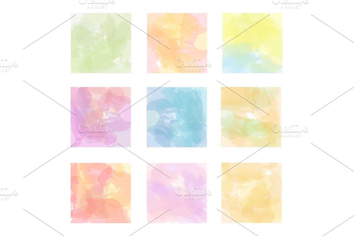 Set vector watercolor backgrounds in Illustrations - product preview 8