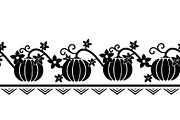 Seamless border pattern with pumpkin