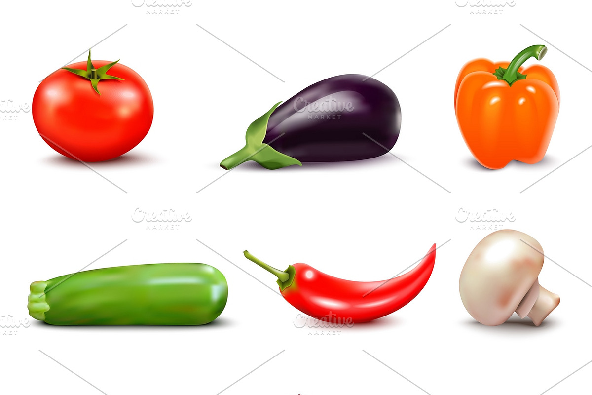 Set of fresh vegetables icons in Icons - product preview 8