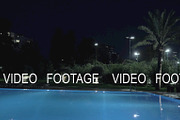 Night view of outdoor swimming pool