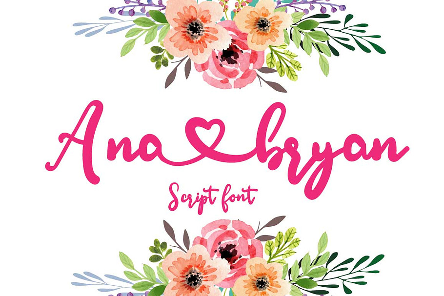 Ana Bryan | Cute Heart Script Font