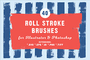 40 Roll Stroke Brushes for Ai & Ps