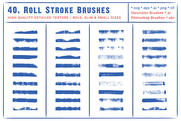 40 Roll Stroke Brushes for Ai & Ps in Add-Ons - product preview 1