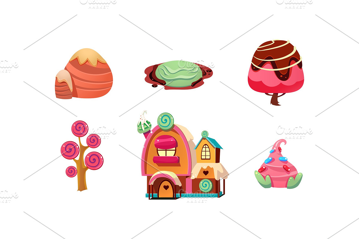 Sweet candy land, cute cartoon in Illustrations - product preview 8