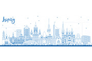 Outline Leipzig Germany City Skyline
