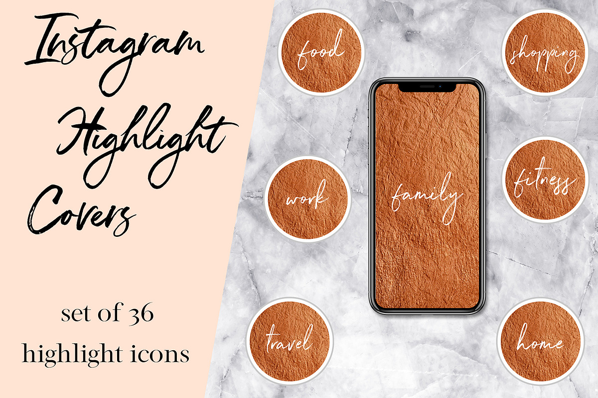 Copper Instagram Story Highlights in Instagram Templates - product preview 8