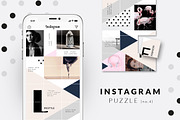 Instagram PUZZLE template -Geometric