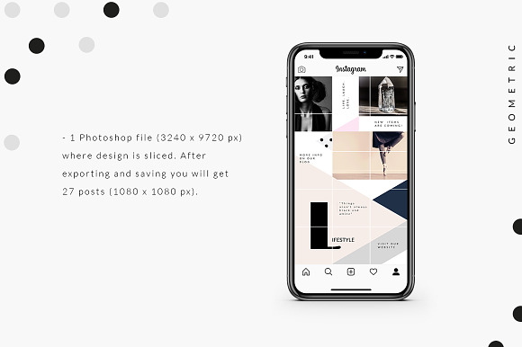 Instagram PUZZLE template -Geometric in Instagram Templates - product preview 3