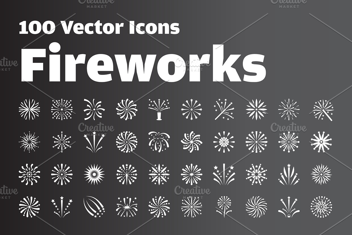 100 Fireworks Icon in Icons - product preview 8