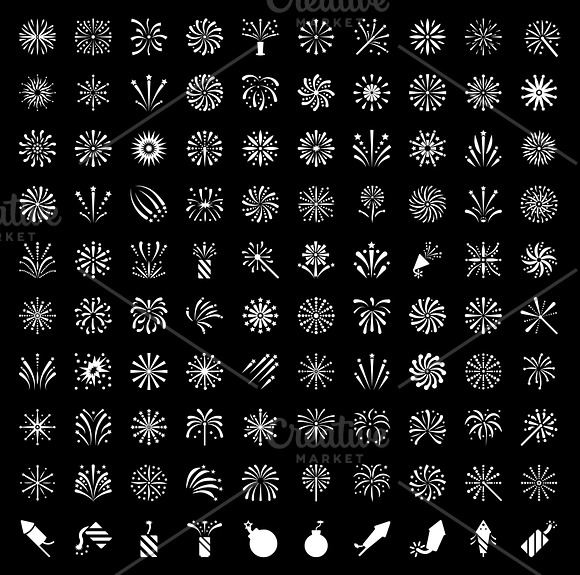 100 Fireworks Icon in Icons - product preview 3