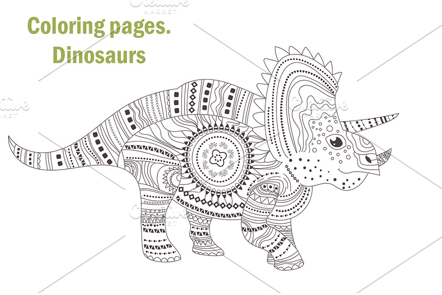 Dinosaurs. Coloring pages in Graphics - product preview 8