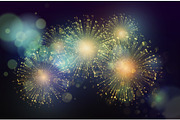 Vector Holiday Fireworks Background