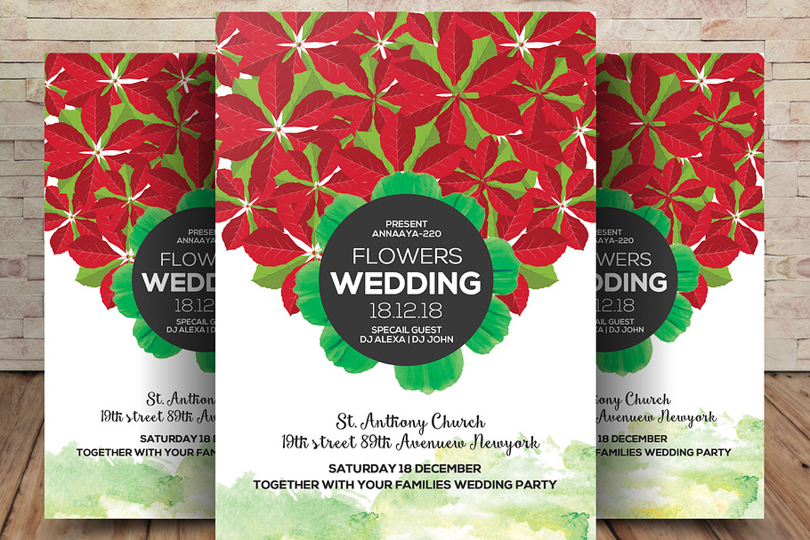 Flower Wedding Invitation & Card