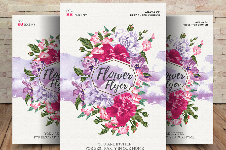 Pure Flowers Flyer in Flyer Templates - product preview 8