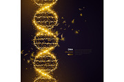 Gold DNA on Black Background