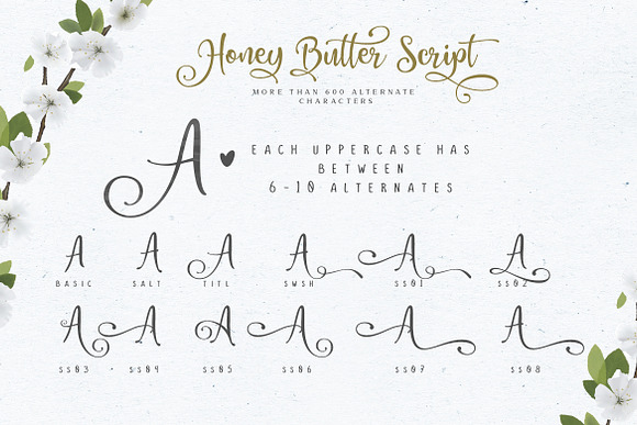Honey Butter • Font Trio & Extras in Monogram Fonts - product preview 5