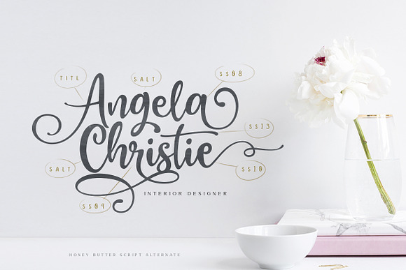 Honey Butter • Font Trio & Extras in Monogram Fonts - product preview 7