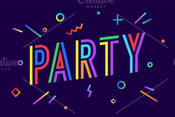Party. Greeting card, banner, poster