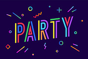 Party. Greeting card, banner, poster