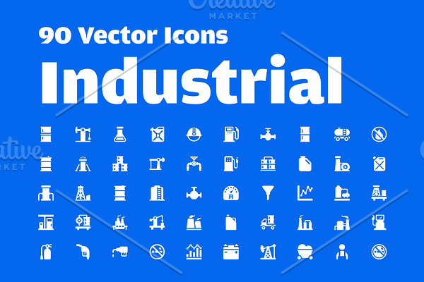 90 Industrial Vector Icons