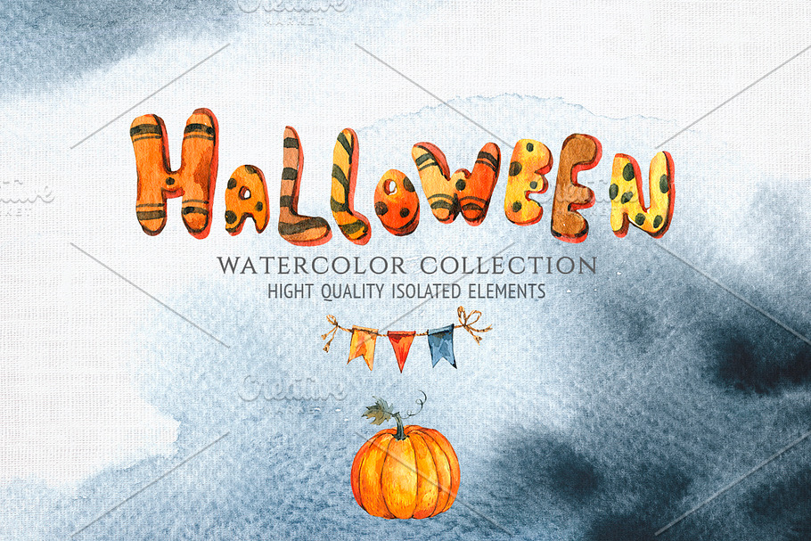 Watercolor Halloween Illustration in Illustrations - product preview 8