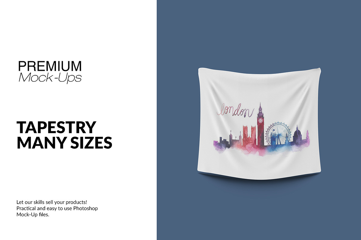 Tapestry Mockup - Many Sizes  in Mockup Templates - product preview 8