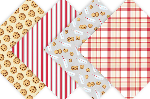 Milk and Cookies Digital Paper  in Patterns - product preview 4