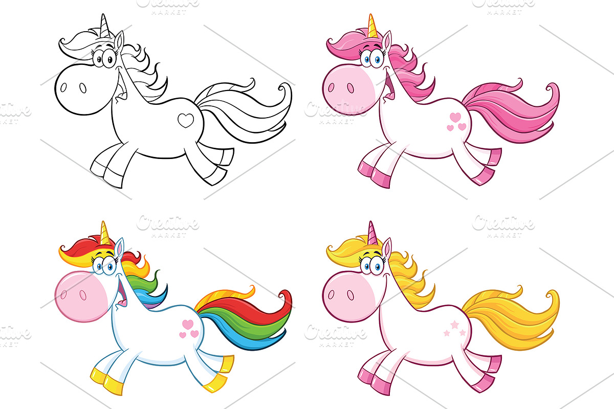 Cute Magic Unicorn Collection - 1 in Illustrations - product preview 8
