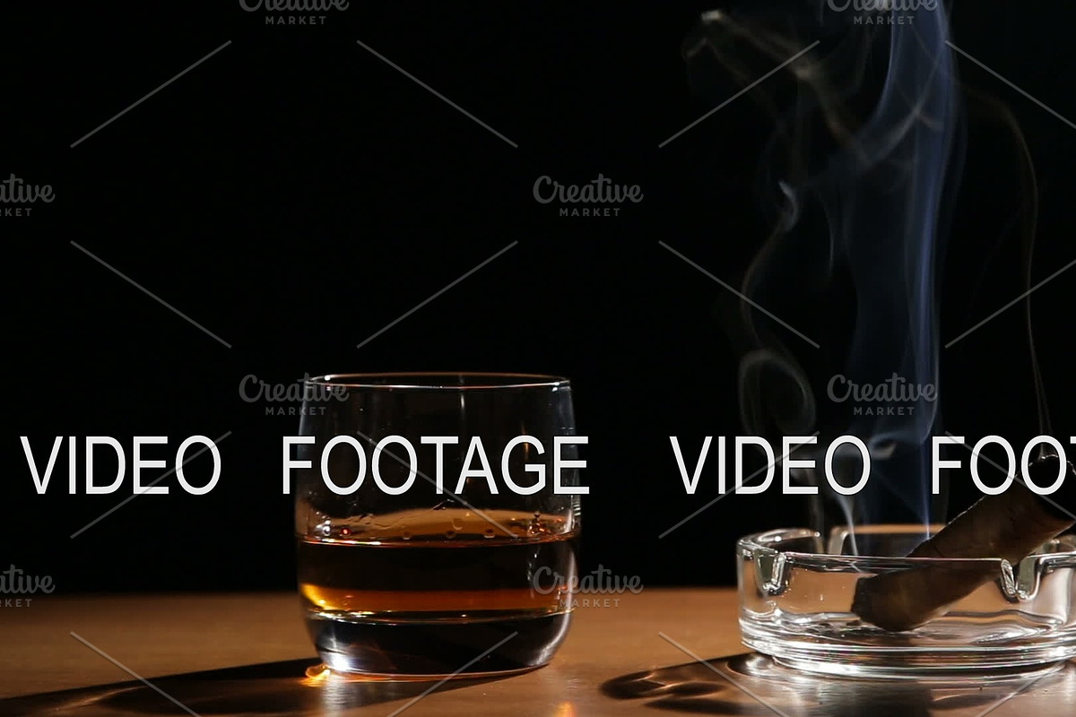 Whiskey drinks with smoking cigars in Graphics - product preview 8