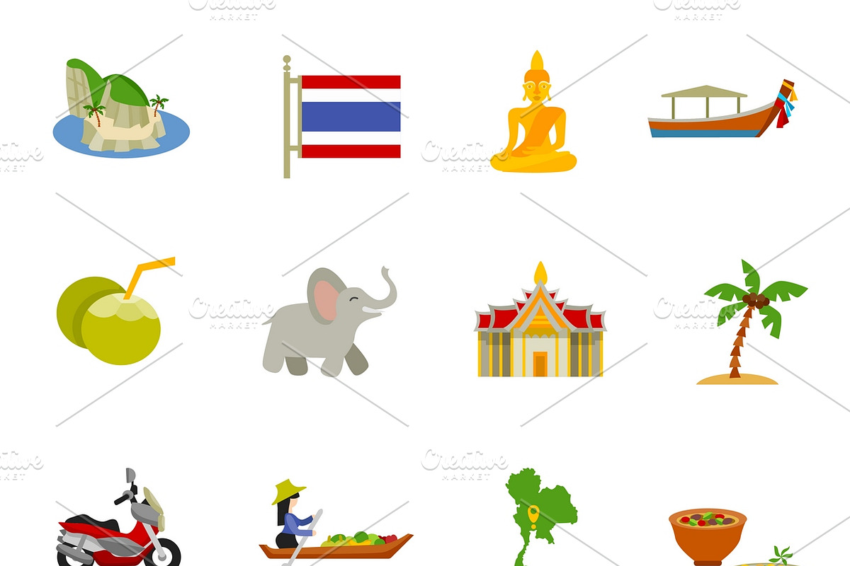 Thailand icons set in Icons - product preview 8