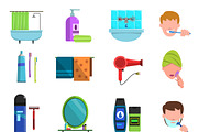Personal care accessories icons