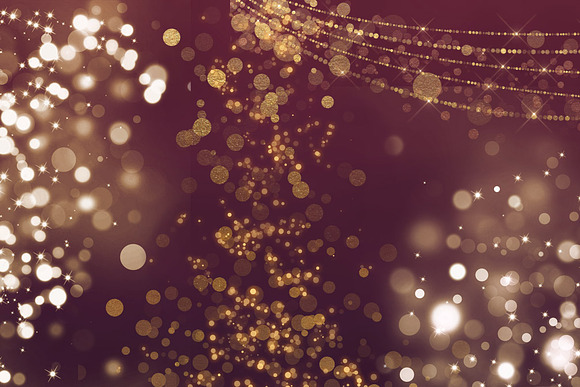 Gold Bokeh Overlays in Illustrations - product preview 2