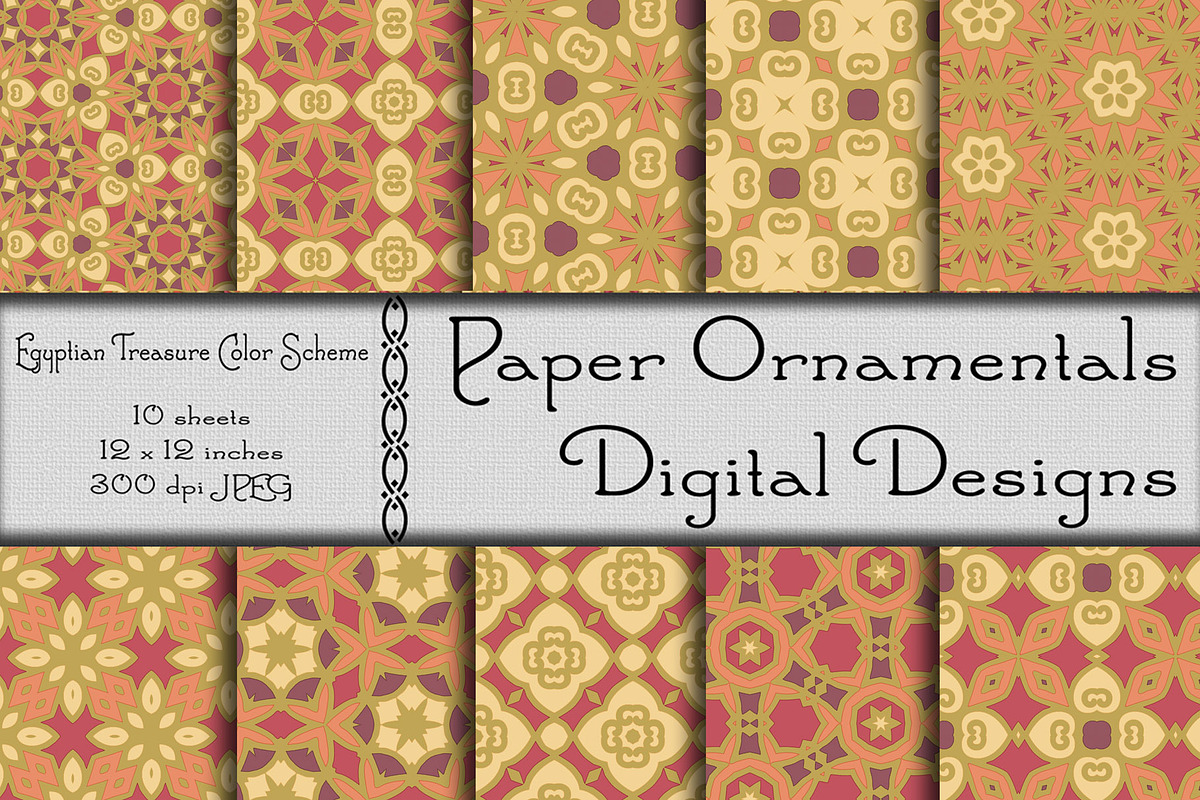 Digital Paper, Egyptian Treasure in Patterns - product preview 8