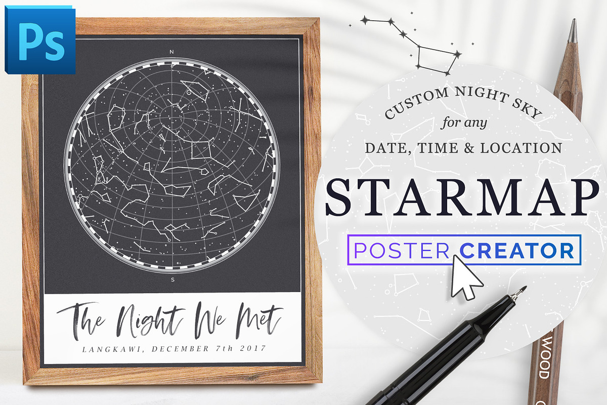 Star Map Poster Creator, Minimal in Add-Ons - product preview 8