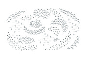 Draw map with mountains, forest and