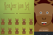 Reindeer Christmas Icon Set