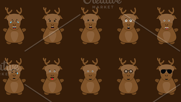 Reindeer Christmas Icon Set in Icons - product preview 1