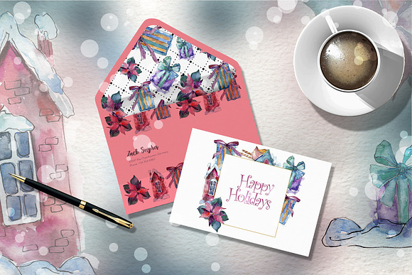 Christmas time PNG watercolor set in Illustrations - product preview 2
