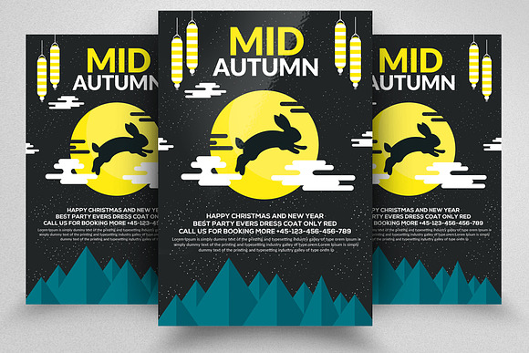 10 Mid Autumn Flyers Bundle Vol:01 in Flyer Templates - product preview 2
